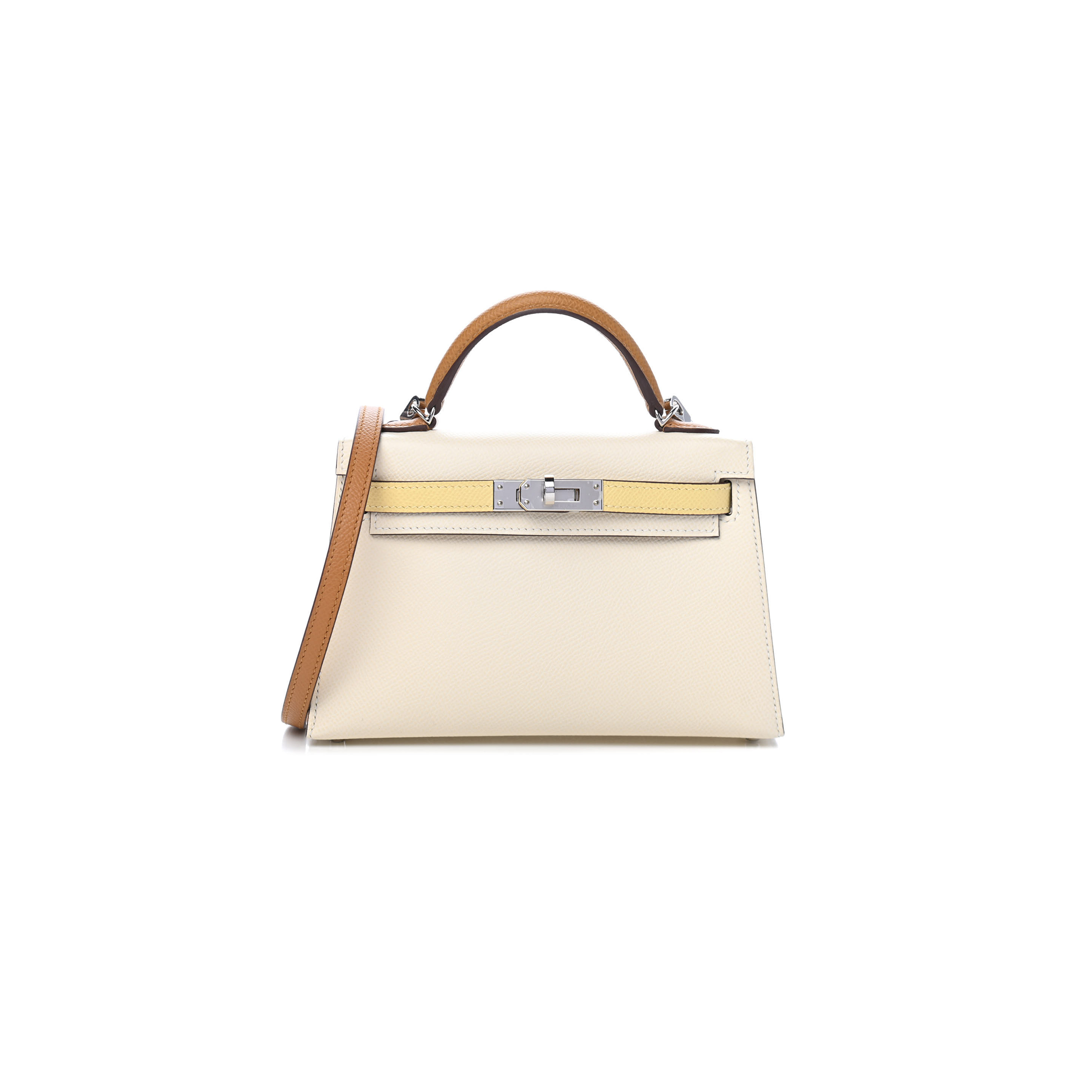 H**mes master epsom mini kelly ii nata jaune poussin sesame (19*12*5.5cm)